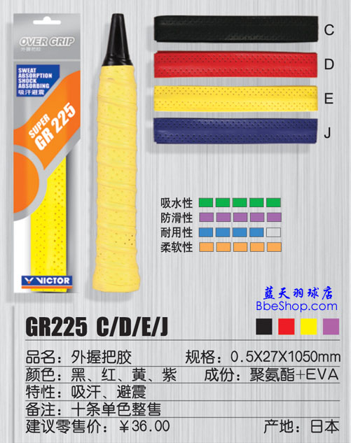 VICTOR（勝利）GR-225羽毛球吸汗帶